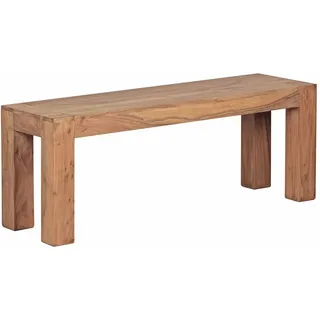 KADIMA DESIGN Sitzbank MUMBAI Holzbank Beige 120 x 45 x 35 cm