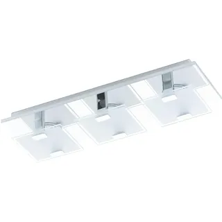 EGLO Vicaro 1-flg. 14 cm Edelstahl/Chrom/Glas satiniert/weiß