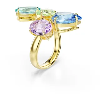 Swarovski Fingerring Schmuck Geschenk Gema Ring Kristall Gelbgold Blau/Grün/Gelb/Lila/Türkis Gr. 52