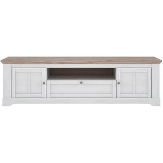 Forte Iloppa TV-Lowboard 204,7 cm Braun/Weiß Holzwerkstoff