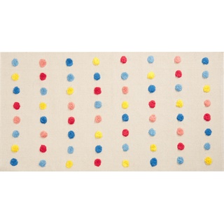 Beliani, Teppich, Kinderteppich Baumwolle mehrfarbig 80 x 150 cm Punkte LELES (80 x 150 cm)