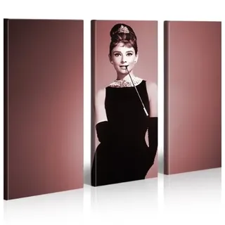 islandburner Bild Bilder auf Leinwand Audrey Hepburn V2 XXL Poster Leinwandbild Wandbild Dekoartikel Wohnzimmer Marke