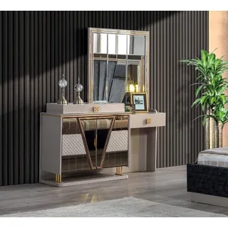 JVmoebel Schminktisch Eleganter Schminktisch mit Spiegel in modernem Design (1-St., Schminktisch mit Spiegel), Made in Europa beige
