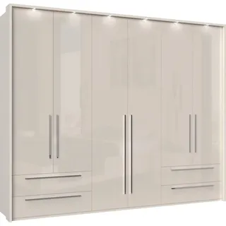 OTTO home Drehtürenschrank Piano 277 x 226 x 60 cm Beige/Weiß