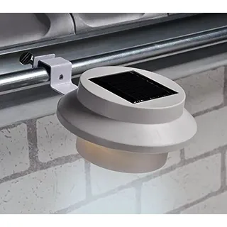 Haushalt International LED Solarleuchten Solarstrahler Solarlampen ideal für Dachrinnen 2er Weiss 70192