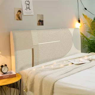 FANSU Bettkopfteil Hussen Bett Kopfteil Bezug Hussen Elastische Beige Nordic Staubdicht Schutzhülle Waschbar Staubdichte Abdeckung Schlafzimmer Kopfteil Schlafzimmer Dekor (Braun,180cm)