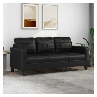 vidaXL Couch Kunstleder 3-Sitzer Schwarz