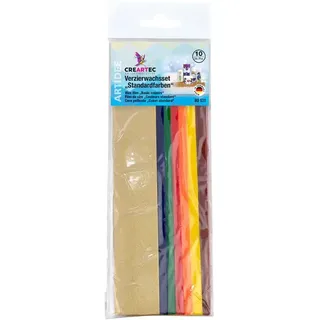 CREARTEC Kreativset Verzierwachs-Set - verschiedene Farben, zum kreativen Gestalten von Kerzen mit Wachs - Made in Germany