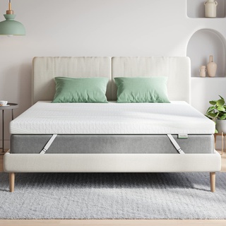 Novilla N-M03503-10-180L-DE Matratzenauflage, Weiß, 180 x 200 cm