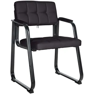 CLP Besucherstuhl gepolstert ergonomisch Canada, mit Armlehne und Stoffbezug, Metallgestell matt schwarz, bis 120 kg belastbar
