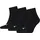 Quarter Plain Socken 3er Pack Schwarz 35-38
