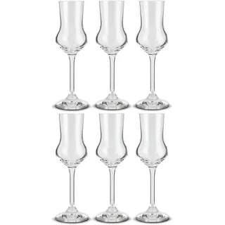 Peill+Putzler Germany 6er-Set Grappekelche, 80 ml Volumen, für Zuhause | Bierglas, Kristallgläser mit schlichten Design, Weingläser für Wasser, Saft & Cocktail, Trinkgläser, praktisch im Alltag