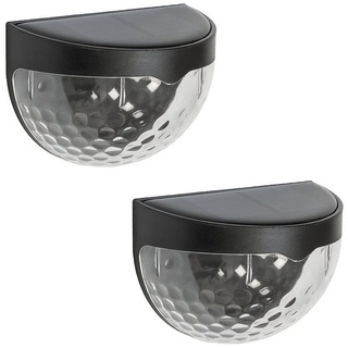 Bonetti 2 Stück Solar Garten Solarlampen für Außen, ideal als Wandleuchte Zaunleuchte Treppenleuchte Orientierungslicht, moderne kabellose Solarleuchte