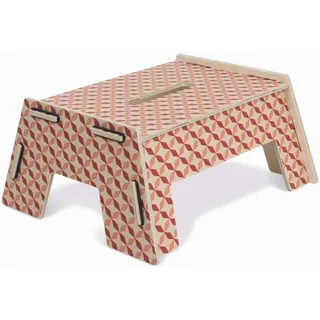 Werkhaus Fußbank Geometrische Formen Rot Tritthocker Holzhocker Fußablage