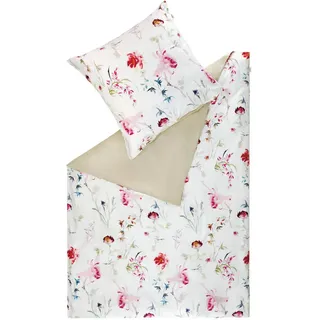 Schöner Wohnen Florence Blumen Baumwolle Mehrfarbig 135 x 200 cm + 80 x 80 cm