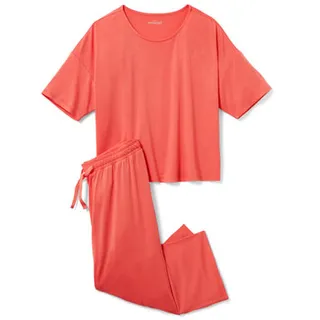 Tchibo - Pyjama in 3/4-Länge - Orange - Gr.: M - Orange - M 40/42