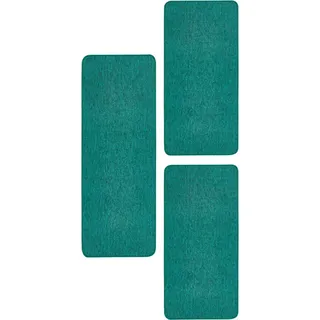 Andiamo Bettumrandung Luton, Höhe 5 mm, (3-tlg), Bettvorleger, Läufer-Set für das Schlafzimmer, melierte Optik grün