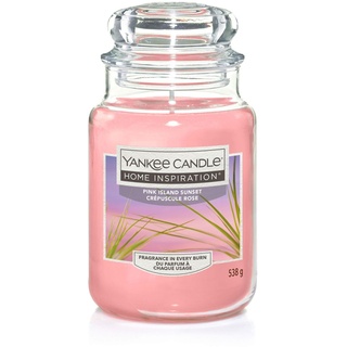 Yankee Candle Duftkerze Großes Glas Pink Island Sunset 538 g, rosa