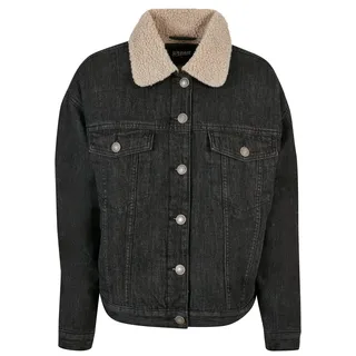 URBAN CLASSICS Oversized Sherpa Jeansjacke Black Washed 4XL