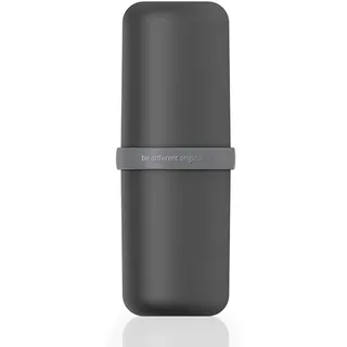 JackWish Reise Wasser Becher Set,2 IN 1 Kreativer Zahnputzbecher Zahnbürstenhalter für Zahnbürste und Zahnpasta Geeignet für Geschäftsreisen (schwarz)