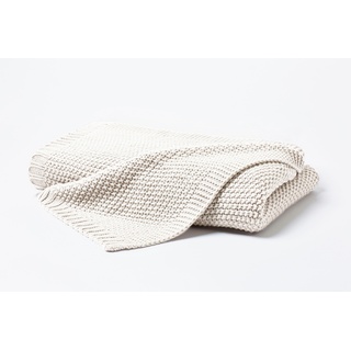 Wohndecke »Strick«, mit einer hochwertigen Randverarbeitung, Kuscheldecke, 66298142-0 weiß B/L: 130 cm x 170 cm