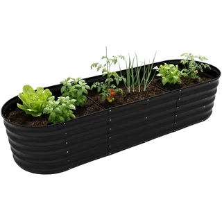 Relaxdays Hochbeet 200 x 45 x 60 cm Schwarz
