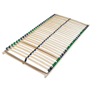 Lattenrost 100x200, 7-Zonen Lattenrahmen aus Buchenholz, 28 Flexible Federholzleisten, Ergonomischer Schlafkomfort, Hergestellt in Deutschland