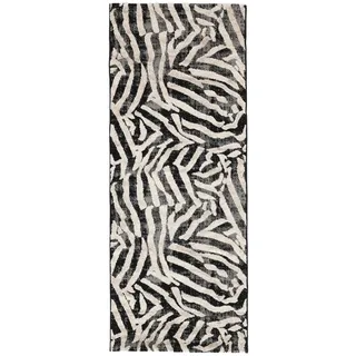 RugVista Nalori, Teppich, Moderne Teppiche, 80 x 200 cm, Rechteckig, Niedriger Stapel, Nur chemische Reinigung, Oeko_tex_100, Schwarz/Beige