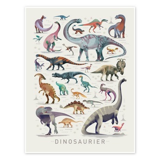 Posterlounge Poster Dieter Braun, Dinosaurier I, Mädchenzimmer Digitale Kunst bunt 30 cm x 40 cm