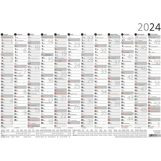 Plakatkalender 12 Monate 2024 - 29,7x21 cm - gerollt - mit Arbeitstage- und Wochenzählung - Posterkalender - Jahresplaner - 934-6111