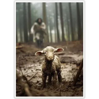 Hanyosa Jesus-Poster – Größe 61 x 91 cm – Jesus-Bild – Leinwand Wandkunst – christliche Dekoration für Wohnzimmer