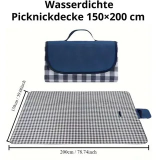 Wasserdichte Picknickdecke 150 X 200 Cm – Stranddecke/outdoor-matte, Sanddicht Und Faltbar – Leicht Zu Transportieren, Geeignet Für Camping, Reisen, Garten Und Strand.