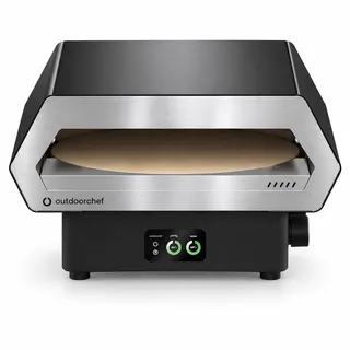 Outdoorchef PRISMO 420 G Gas-Pizzaofen 17′′ – bis 450 °C, automatisch rotierender Pizzastein Ø 42 cm, Booster-Brenner unter dem Stein, 2 getrennte Temperaturregler, digitales Touch-Display