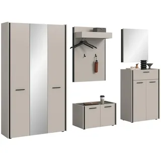 Garderobe, Kaschmir, Holzwerkstoff, Recyclingholz, 287x190x40 cm, Garderobe, Garderoben-Sets & Serien, Garderoben-Sets