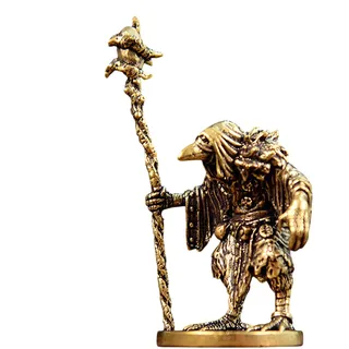 Generisch Miniatur-Messingfiguren,Messingfigur - Retro-Zauberer-Vogel-Statue-ation,Ative Figur, Skulptur, kleine Statue, Teehaustier, Heimation für Computertisch