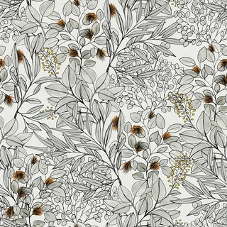 Bricoflor Moderne Blumentapete im Schwedischen Stil Skandinavische Landhaus Tapete mit Blättern in Grau Florale Vliestapete für Schlafzimmer und Bad