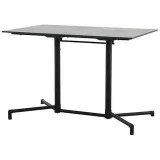 Sunfun Melina Gartentisch  (L x B x H: 110 x 70 x 73 cm, Stahl, HPL, Rechteckig, Schwarz)