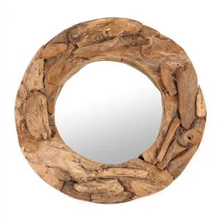 DESIGN DELIGHTS Runder Wandspiegel 60 x 60 cm Beige