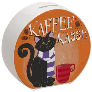 speecheese Spardose Herbstliche Kaffeekasse Spardose mit schwarzer Katze