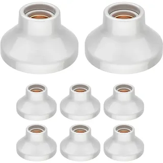 ledscom.de 8x Deckenleuchte/Lampenfassung ELEKTRA, Porzellan, weiß glänzend, 1x E27 max. 300W