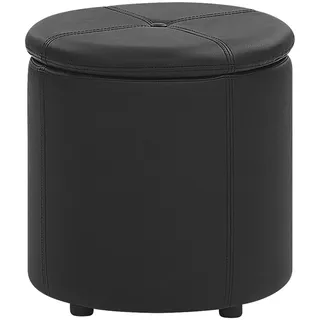 Beliani Pouf mit Stauraum Kunstleder 38 x 40 x 38 cm Schwarz