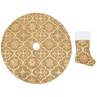 vidaXL Weihnachtsbaumdecke 150 cm Gelb