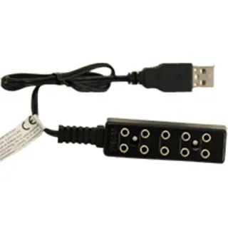 FADEDA 5-Fach Verteiler für 4,5 V Mini-Stecksystem | USB-Eingang zur Stromversorgung | 0,6 A Gesamtleistung | 45 mm Höhe | Krippenbeleuchtung & Tischdeko | Handbemalte Figuren & Krippenzubehör