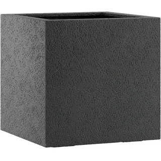 Esteras Pflanzkübel groß außen - Fiberglas Blumenkübel quadratisch 27x27x27cm - Blumenkasten für Draußen - Blumenkübel Frostsicher - Blumenkasten für den Garten Basalt Black - Lisburn