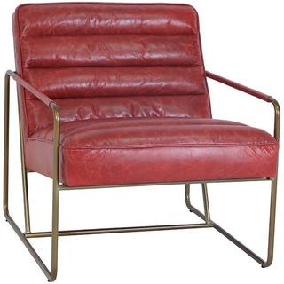 daslagerhaus living Loungesessel Lounge Sessel Century Leder rot rot