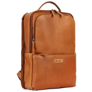 Benthill Rucksack Echt Leder - Kurierrucksack Fahrradrucksack Trekkingrucksack - Damen Herren Rucksack - Lederrucksack - Braun
