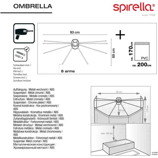 Spirella Duschvorhang Ombrella 200 x 170 cm transparent