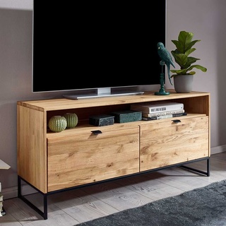 TV Lowboard in modernem Design Wildeiche Massivholz & Metall
