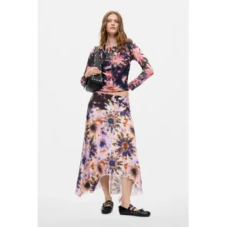 Desigual, Asymmetrischer Druckrock, Damen, Lyocell, Rot, XS, RED, XS