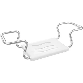 MSV Badewannensitz Ausziehbar 55 - 70 cm x 18,7 cm x 26,1 cm Weiß-Silber